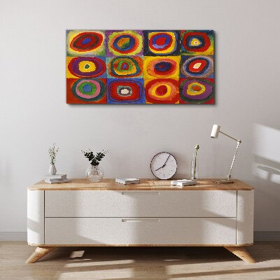Vászonkép Színes stúdió: Négyzetek koncentrikus körökkel Kandinsky