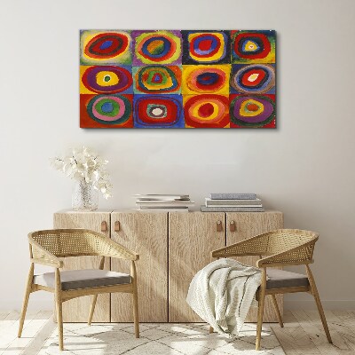 Vászonkép Színes stúdió: Négyzetek koncentrikus körökkel Kandinsky