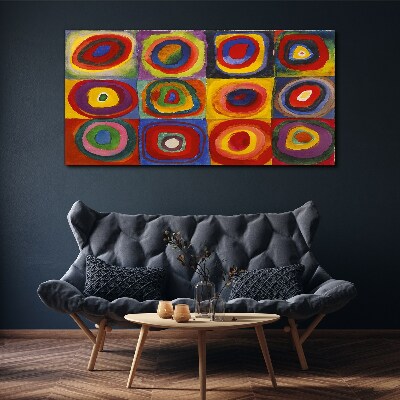 Vászonkép Színes stúdió: Négyzetek koncentrikus körökkel Kandinsky