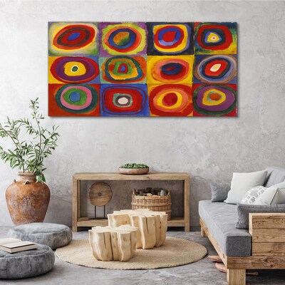 Vászonkép Színes stúdió: Négyzetek koncentrikus körökkel Kandinsky