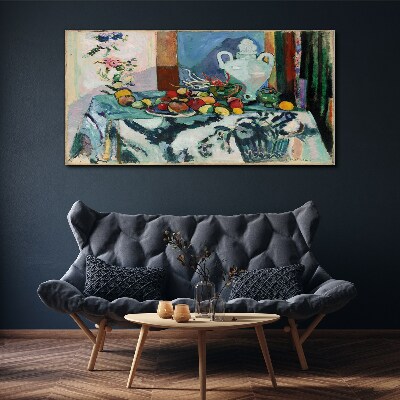 Vászonkép Csendélet gyümölccsel és vázával