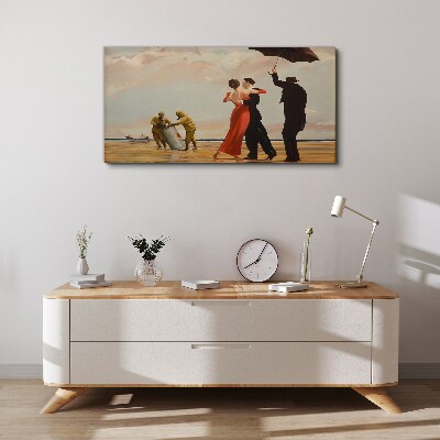 Vászonkép Romantikus séta a tengerparton