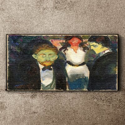 Vászonkép Zöld arcok az éjszakai tájon