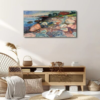 Vászonkép Tengerparti táj kövekkel