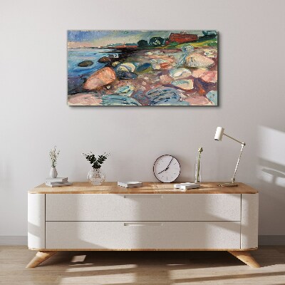 Vászonkép Tengerparti táj kövekkel