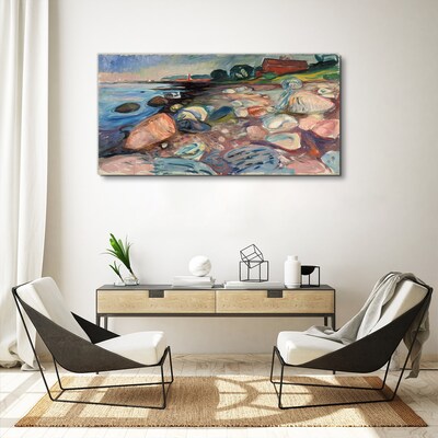 Vászonkép Tengerparti táj kövekkel