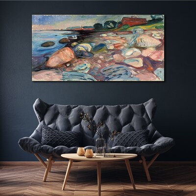 Vászonkép Tengerparti táj kövekkel