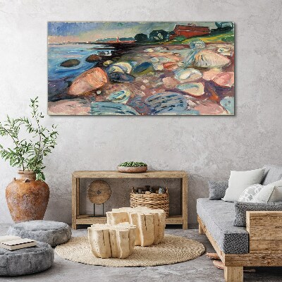 Vászonkép Tengerparti táj kövekkel