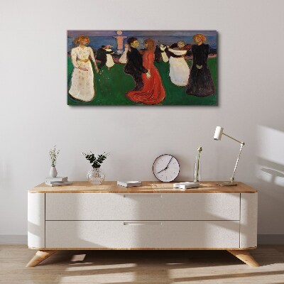 Vászonkép Táncoló figurák zöld alapon