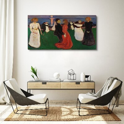 Vászonkép Táncoló figurák zöld alapon