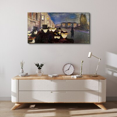 Vászonkép Esti séta a városban