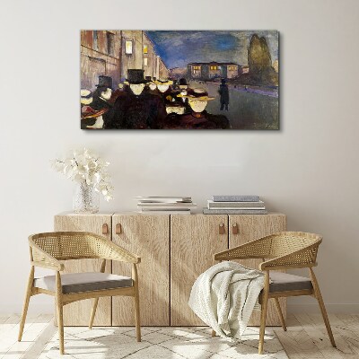 Vászonkép Esti séta a városban