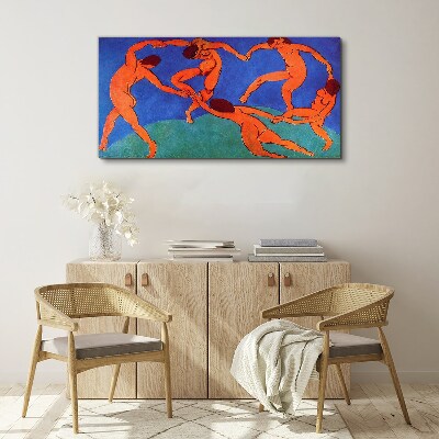 Vászonkép Kék alapon táncoló figurák