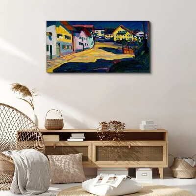 Vászonkép Színes vidéki táj éjjel