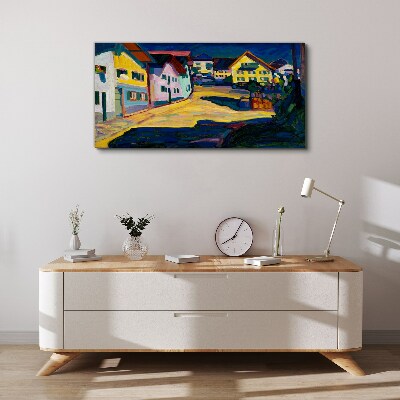 Vászonkép Színes vidéki táj éjjel