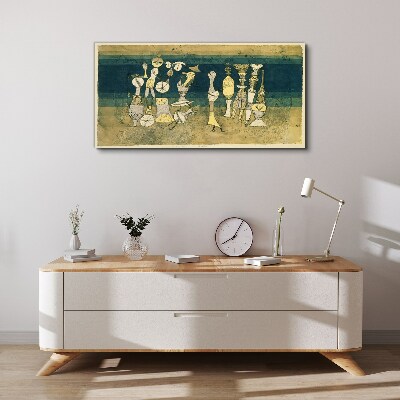 Vászonkép Figurális figurák absztrakt alapon