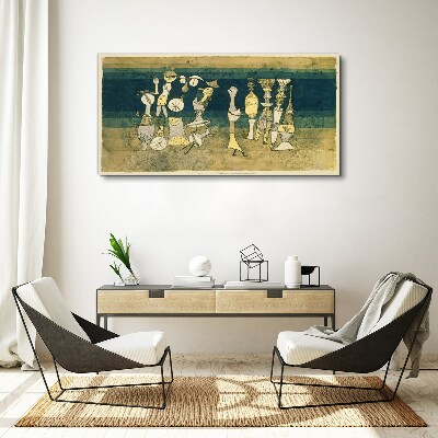 Vászonkép Figurális figurák absztrakt alapon