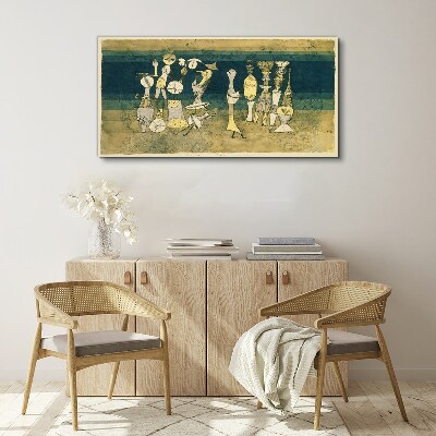 Vászonkép Figurális figurák absztrakt alapon