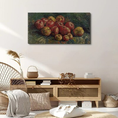 Vászonkép Alma zöld alapon