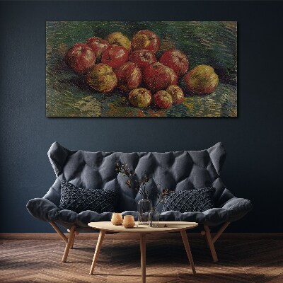 Vászonkép Alma zöld alapon