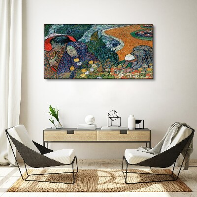 Vászonkép Nők a kertben