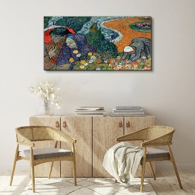 Vászonkép Nők a kertben