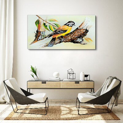 Vászonkép Madár egy ágon