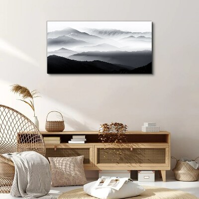 Vászonkép Ködös hegyi panoráma