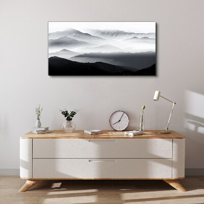 Vászonkép Ködös hegyi panoráma