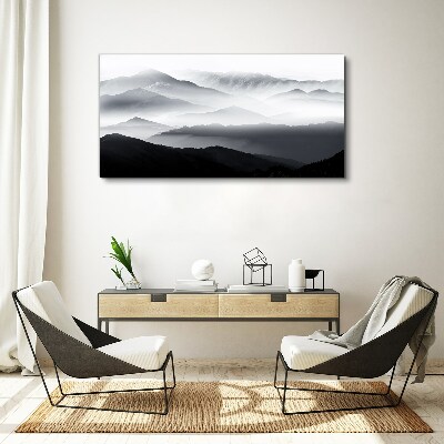 Vászonkép Ködös hegyi panoráma