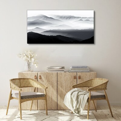 Vászonkép Ködös hegyi panoráma