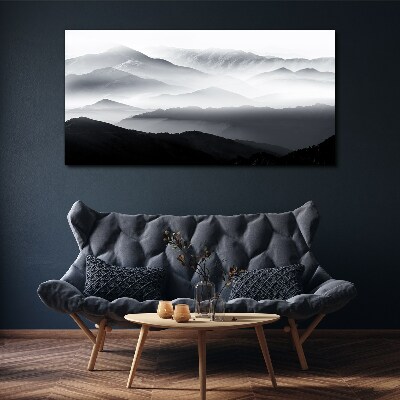 Vászonkép Ködös hegyi panoráma