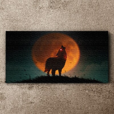 Vászonkép Farkas a Hold alatt