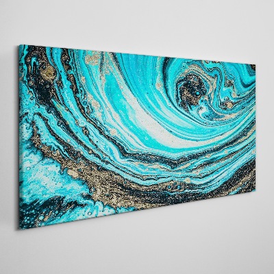 Vászonkép Az óceán kékben és aranyban kavarog