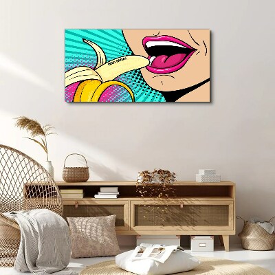 Vászonkép Édes banán pop art stílusban