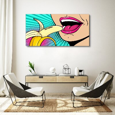 Vászonkép Édes banán pop art stílusban
