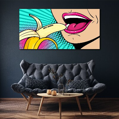Vászonkép Édes banán pop art stílusban