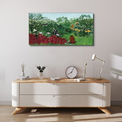 Vászonkép Trópusi táj majmokkal