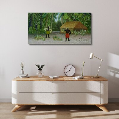 Vászonkép Banán betakarítás egy trópusi tájon