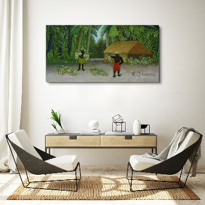 Vászonkép Banán betakarítás egy trópusi tájon