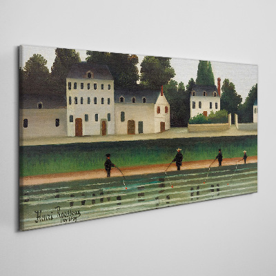 Vászonkép Halvadászok a folyó mellett