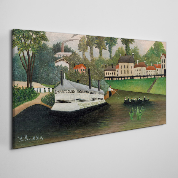 Vászonkép Csendes kikötő gőzössel