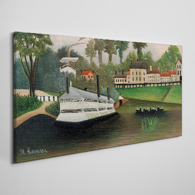 Vászonkép Csendes kikötő gőzössel