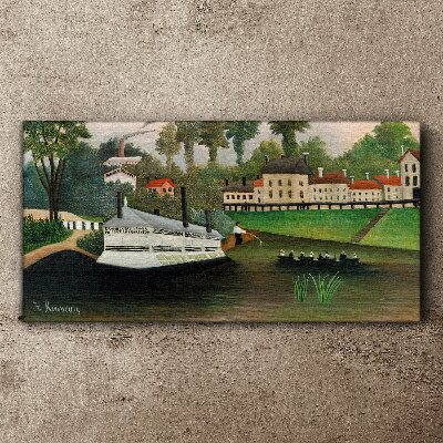 Vászonkép Csendes kikötő gőzössel