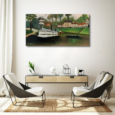 Vászonkép Csendes kikötő gőzössel