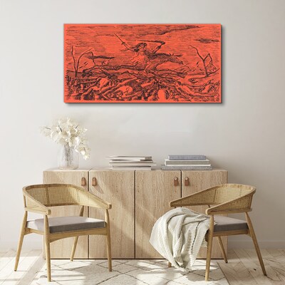 Vászonkép Lovas tüzes tájon