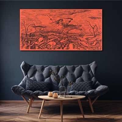 Vászonkép Lovas tüzes tájon