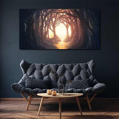 Vászonkép Fény az erdőben