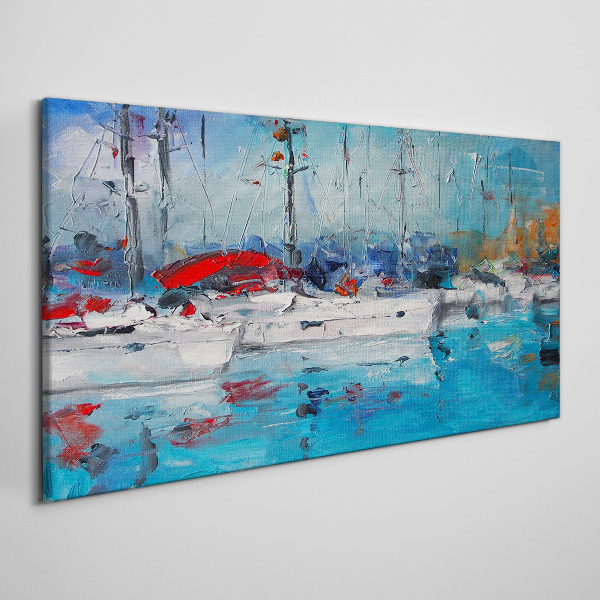 Vászonkép Kikötő vitorlázik a napon