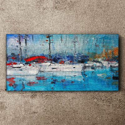 Vászonkép Kikötő vitorlázik a napon